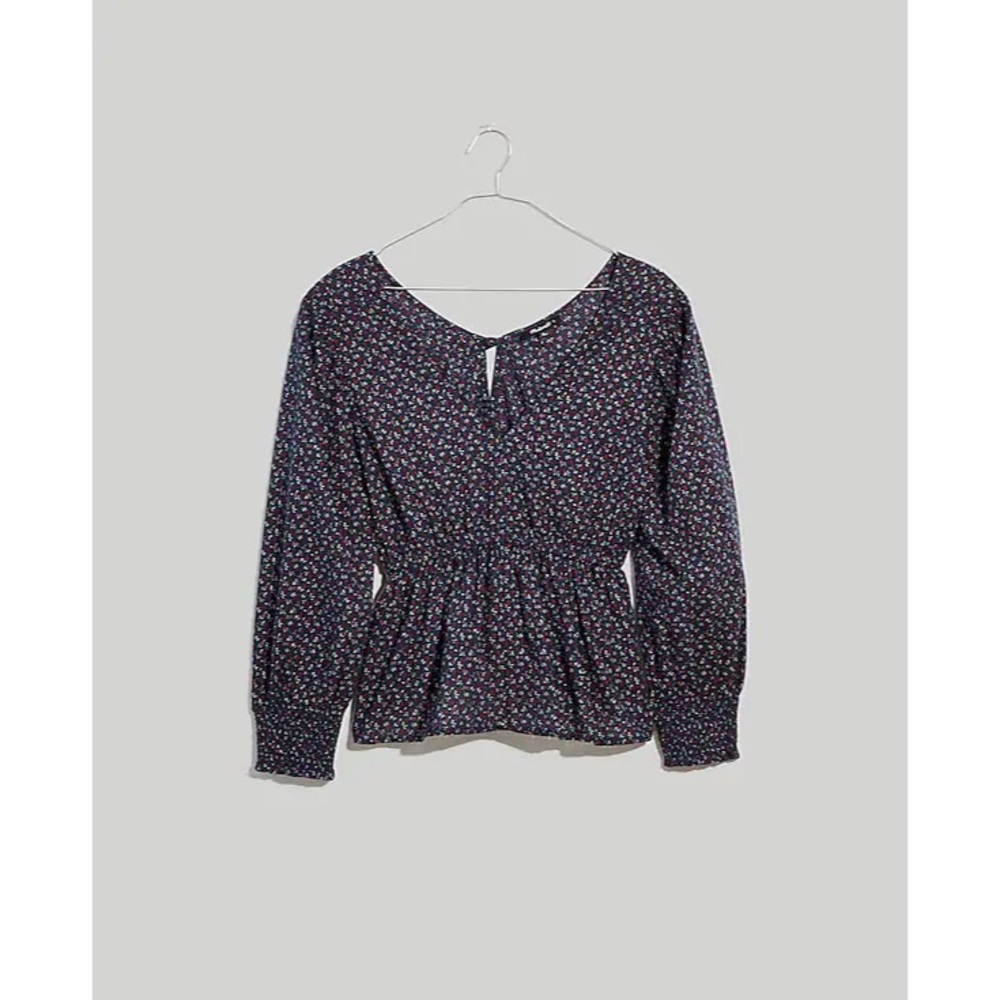 MADEWELL Tie-Back Peplum Top in Campden Daisies - Picture 4 of 9